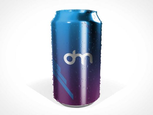 Soda Can & Condensation Beads PSD Mockup