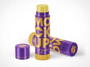 Branded Lip Balm Tube PSD Mockup
