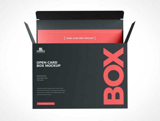 Open Packaging Box PSD Mockup