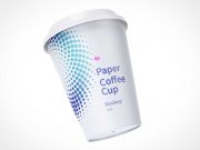 12oz Paper Coffee Cups & Sip Lids PSD Mockup