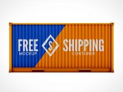 Intermodal Cargo Freight Shipping Containers PSD Mockup