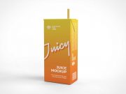 Tetra Pak Juice Box & Straw PSD Mockup