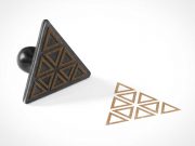 Triangular Ink Rubber Stamp PSD Mockup
