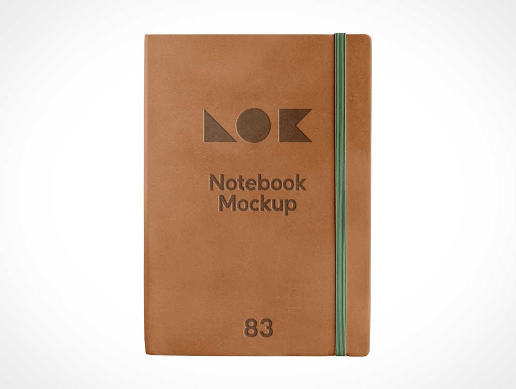 Moleskine Notebook & Elastic Closure PSD Mockup