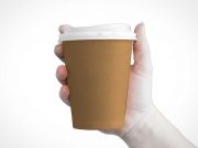 Small Paper Coffee Cup & Sip Lid PSD Mockup