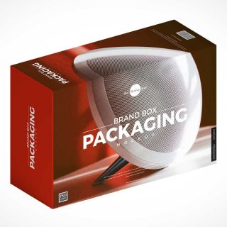 Isometric Box Brand Packaging PSD Mockup