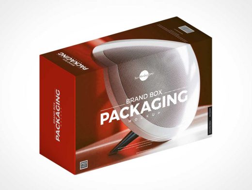 Isometric Box Brand Packaging PSD Mockup