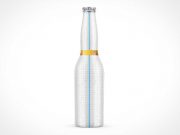 Long Neck Amber Beer Bottle PSD Mockup