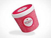 Ice Cream Jar Container & Lid Packaging PSD Mockup