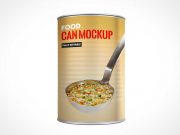 Tin-Plated Steel Open Top Can PSD Mockup