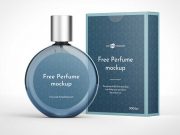 Cosmetic Perfume Bottle & Box PSD Mockup