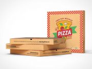 Take Out Delivery Pizza Boxes PSD Mockup