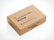 Cardboard Kraft Mailer Box PSD Mockup
