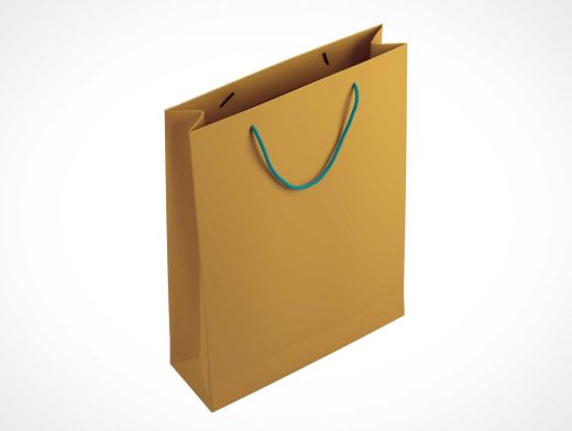 Brown Paper Bag & String Handle PSD Mockup