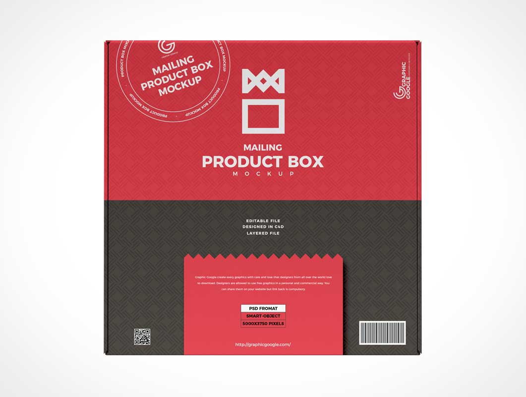 Die-Cut Mailer Product Box PSD Mockup