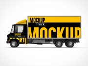 Box Truck Delivery Shipping PSD Mockup