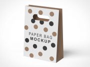 Grip Hole Paper Shopping Bag PSD Mockup