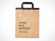 Recycled Folded Kraft Paper Bag PSD Mockup