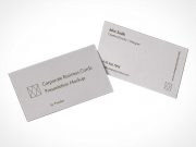 Two Floating Business Cards PSD Mockup