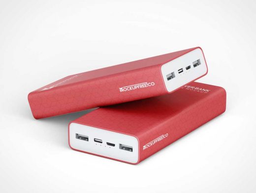 USB Power Bank Brick PSD Mockups