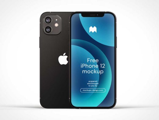 Free iPhone 12 Front & Back PSD Mockups