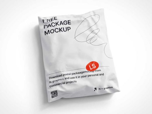 Mailing Postal Bag Packaging Wrap PSD Mockups
