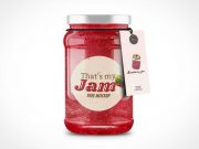 Tagged Glass Jam Jar PSD Mockups