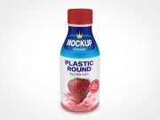 Plastic Round Yogurt Drink Bottle PSD Mockups