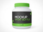 Sport Protein Powder Bottle PSD Mockups