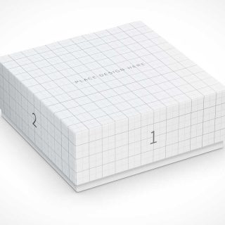 Square Box Slip Lid Gift Packaging PSD Mockups
