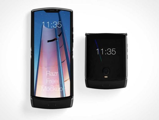 Motorola Razr Folding Flip Phone PSD Mockups