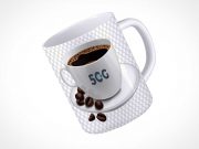 Ceramic Floating Coffee Mug PSD Mockups