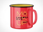 Enamel Tin Coffee Mug PSD Mockups