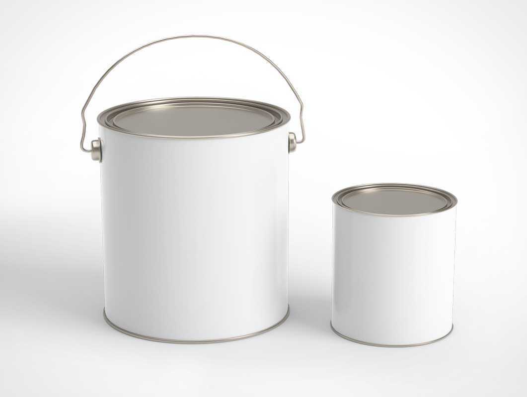 Paint Can Bucket PSD Mockups