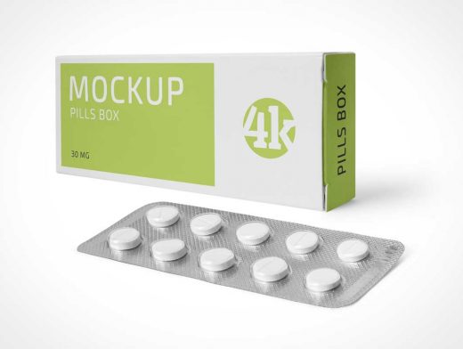 Pill Box Medicine Packaging PSD Mockups