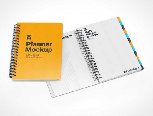 Ring Bound Notebook Planner PSD Mockups
