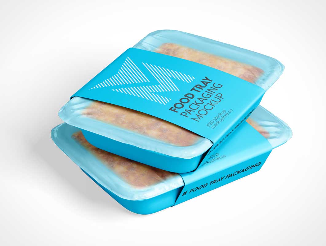 Sealed Food Tray Packaging PSD Mockups