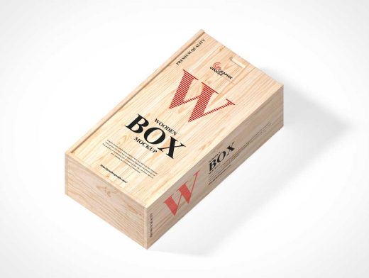 Wooden Packaging Box PSD Mockups