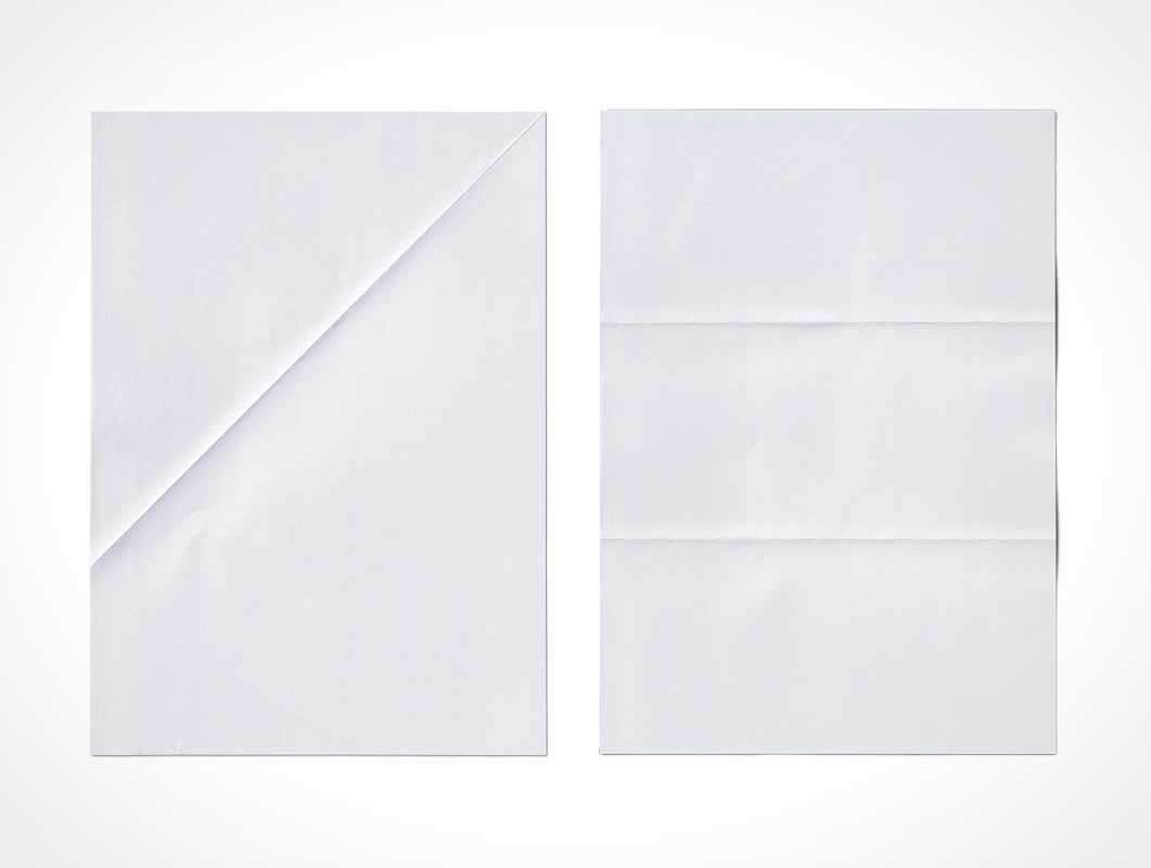 Folded Paper Flyers PSD Mockups