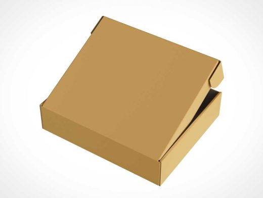 Half Open Cardboard Box PSD Mockups