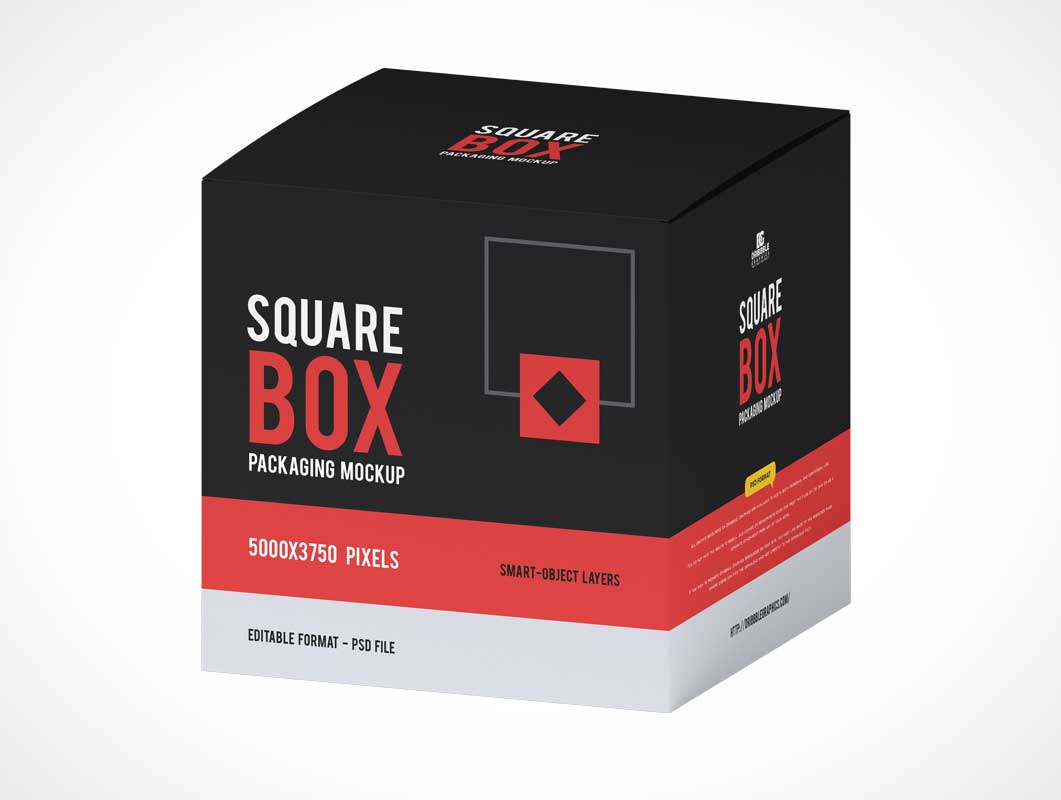 Square Box Packaging PSD Mockups