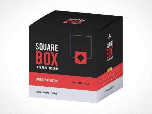 Box Packaging Square Paperboard PSD Mockups