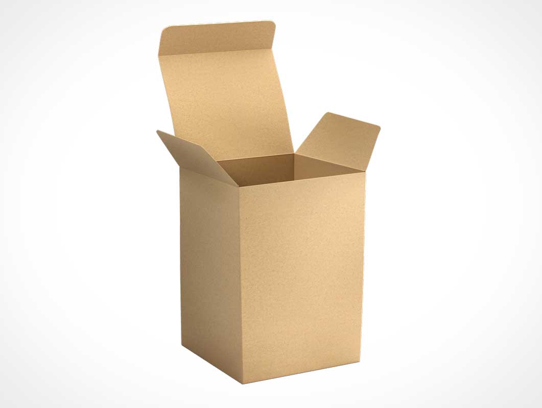Kraft Cardboard Box Packaging PSD Mockups