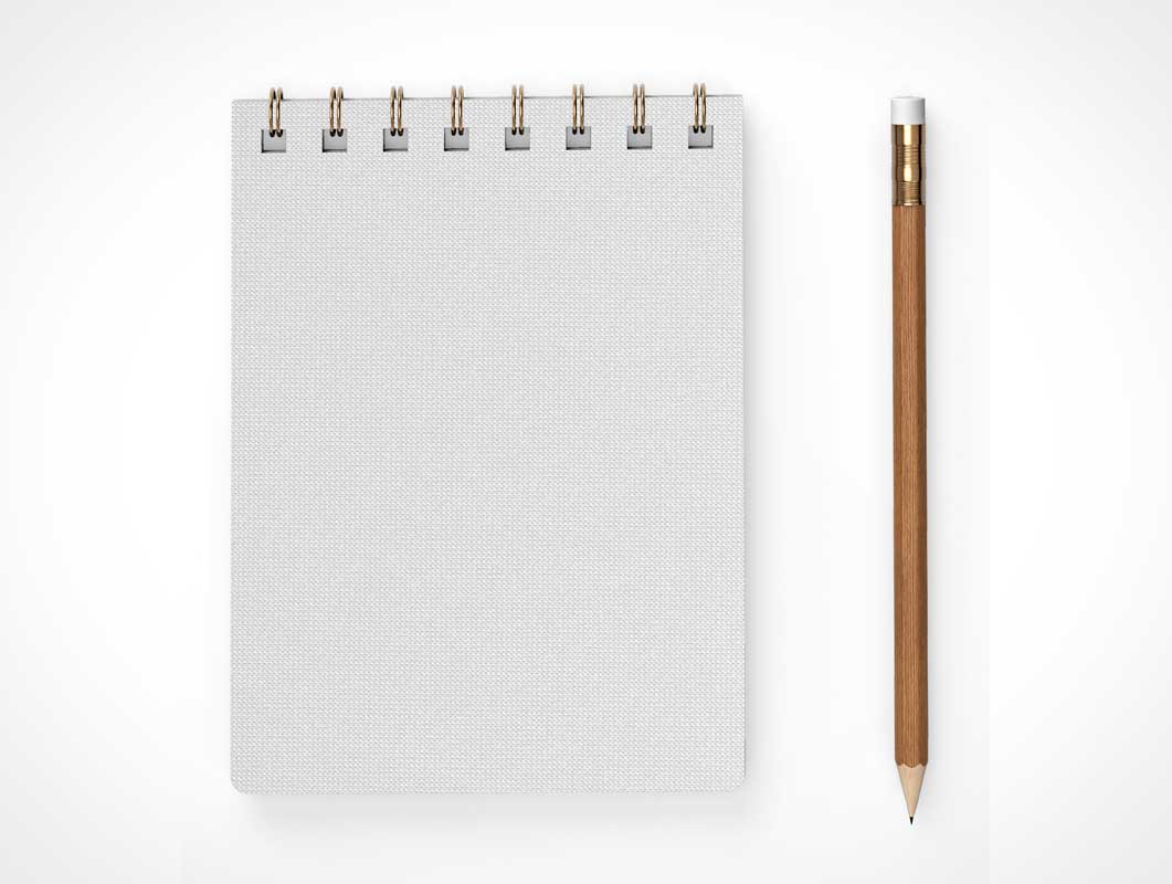 Linen Sketch Notebook PSD Mockups