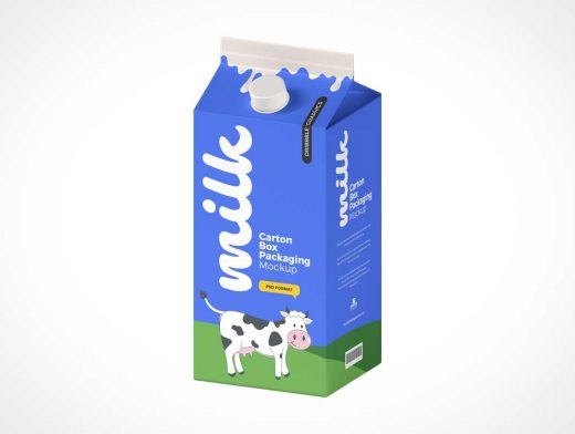 Milk Carton Tetra Pak Container PSD Mockups