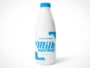 White Plastic Milk Bottle & Cap PSD Mockups
