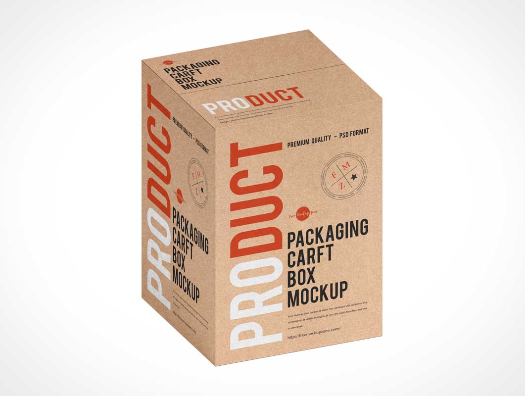 Branded Craft Box Packaging PSD Mockups