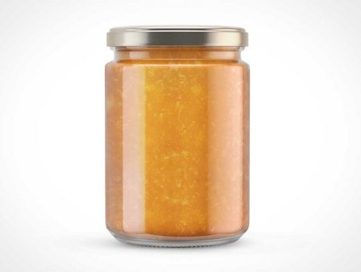 Orange Jam Glass Jar PSD Mockups
