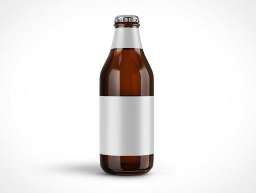 Amber Glass Beverage Bottle PSD Mockups