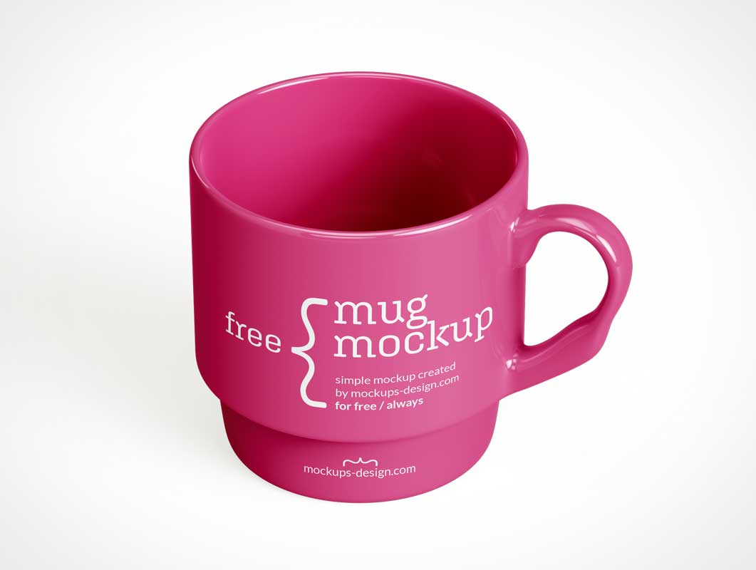Download Free Glossy Ceramic Coffee Mug PSD Mockups